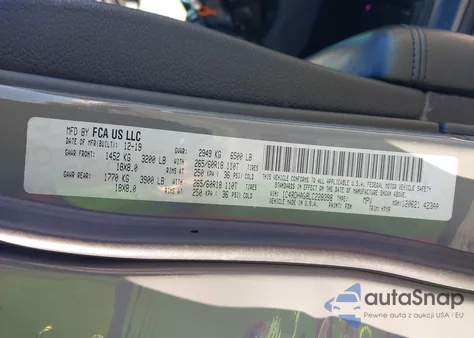 2020 Dodge Durango Sxt Rwd from USA, damaged, VIN 1C4RDHAG8LC228398